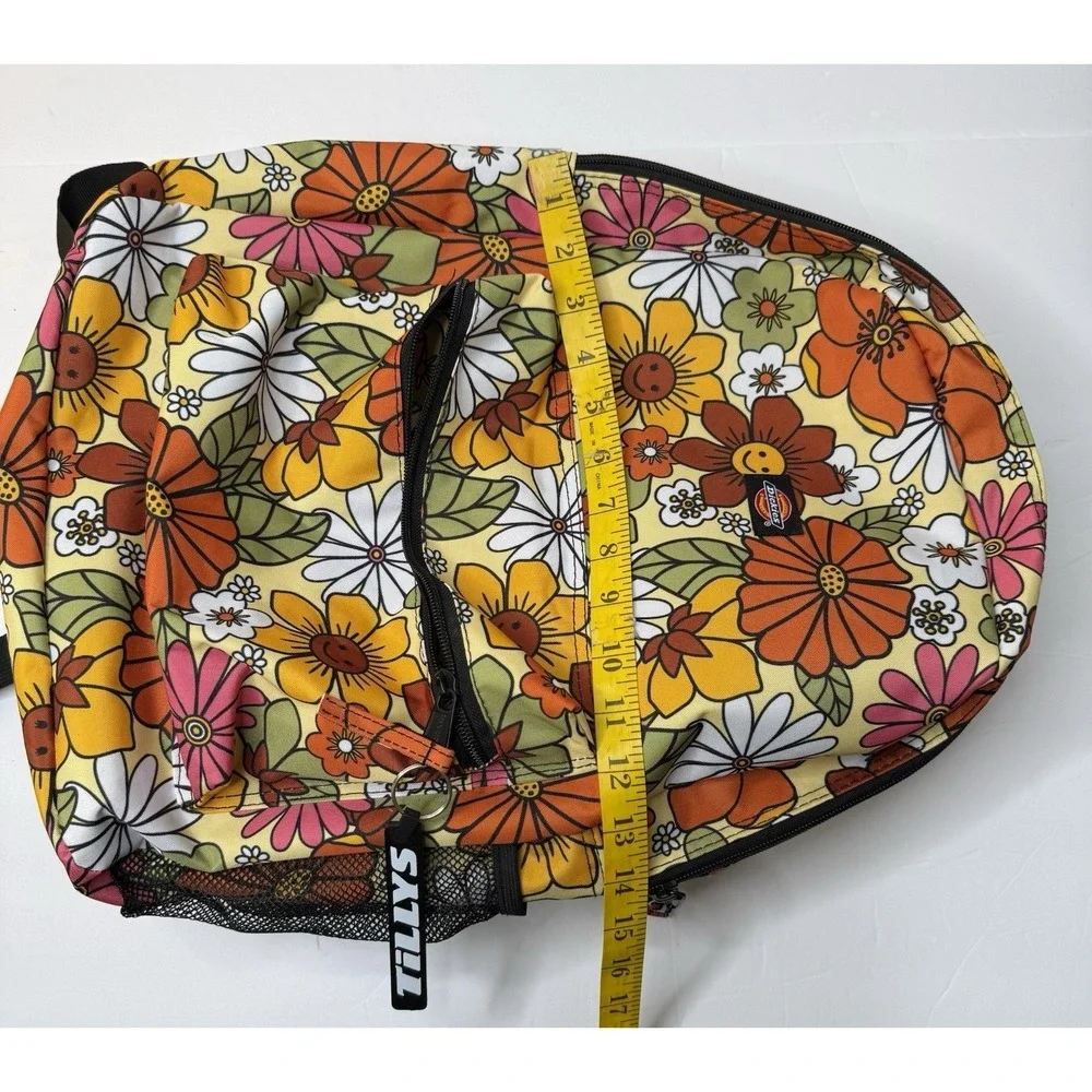 Dickies Backpack Classic Logo Retro Casual Orange Flower Power 70s School New